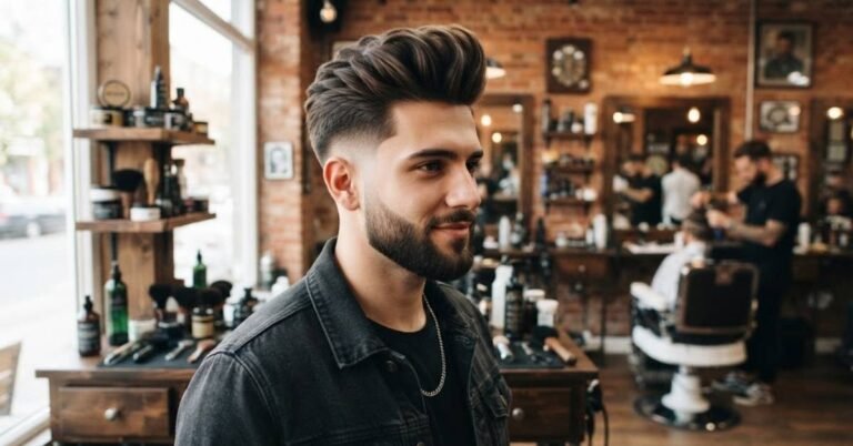 Low Taper Fade Quiff Haircut